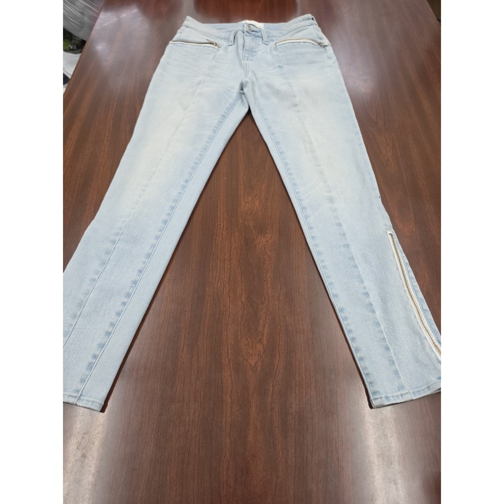 Paper Denim & Cloth Womens Skinny Jeans Light Wash Side Zip Ankle Jeans Size 26
